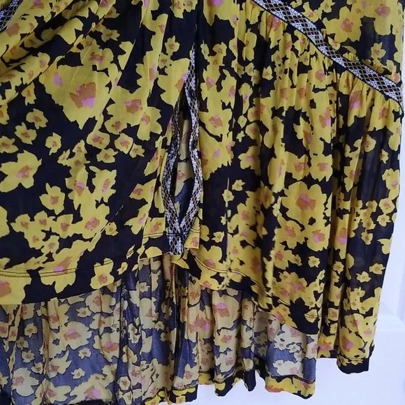 Free People Love Letter Floral Tunic Boho Oversized Blouse Top Dress - Picture 5 of 12